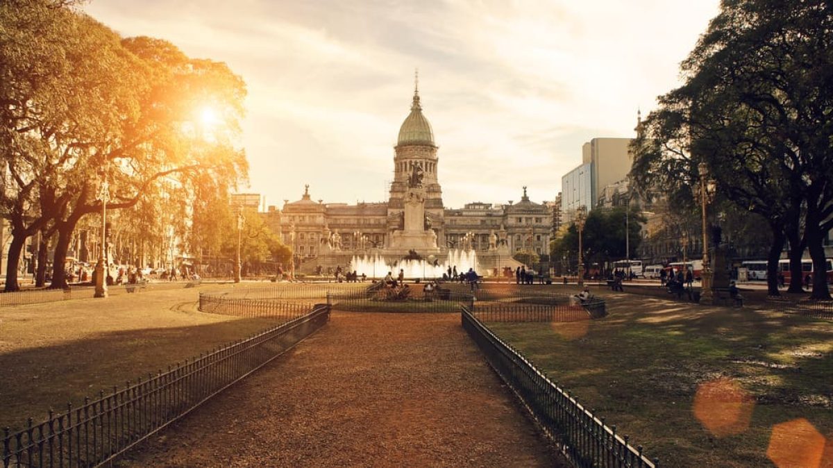 Buenos,Aires,,National,Congress,Building,On,A,Sunset